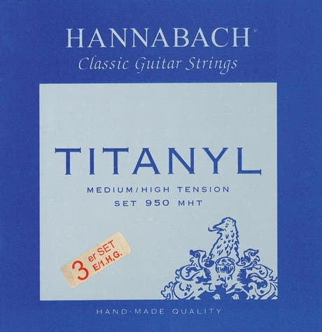 Hannabach 950 jeu de cordes aiguës E1, H/B2 et G3, medium/High tension