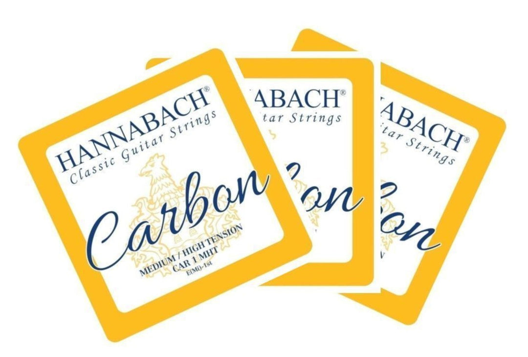 Hannabach Cordes pour guitare classique CARBON Medium/High tension Discant - Jeu de 3 aigus (CAR8MHT)