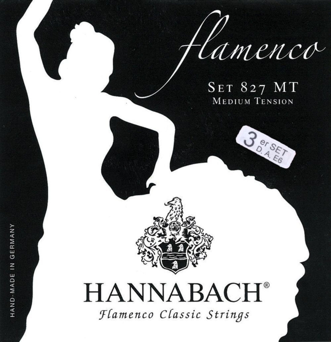 Hannabach Cordes pour guitare classique Serie 827 Medium Tension Flamenco - Set de 3 basses (8277MT)