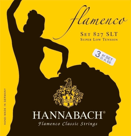 Hannabach Strings for classic guitar Serie 827 Super Low Tension Flamenco - Set of 3 bass (8277SLT)