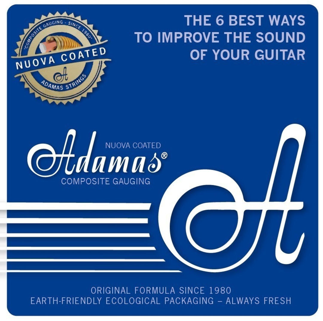 Adamas Cordes pour Guitares acoustiques Nuova phosphor bronze gainées set (3) - set de 3 Ex-Light .010 (1717NU-3)
