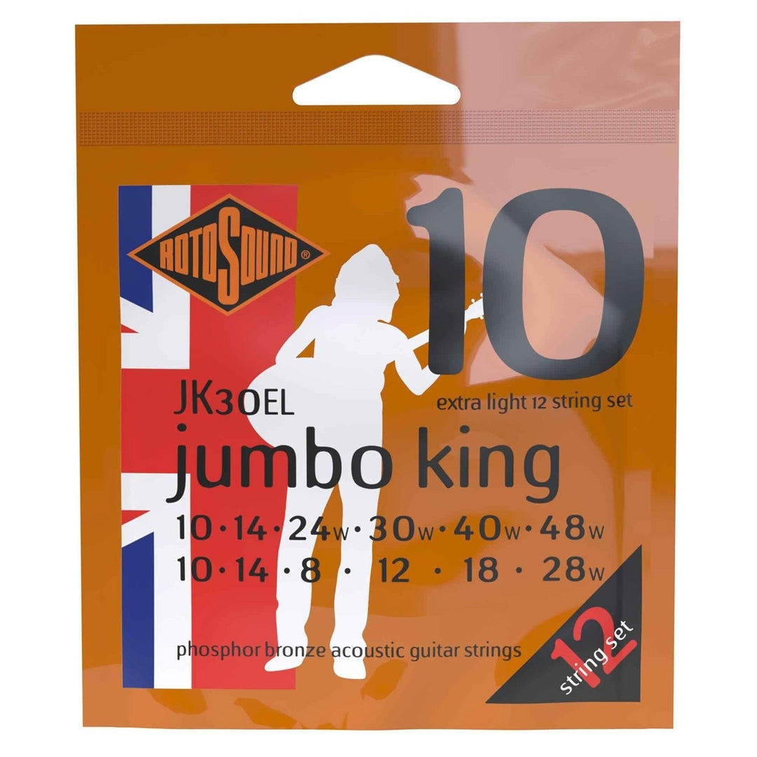 Rotosound Cordes pour Guitares acoustique Jumbo King - Set 12 cordes Extra Light 10-48 (JK30EL)