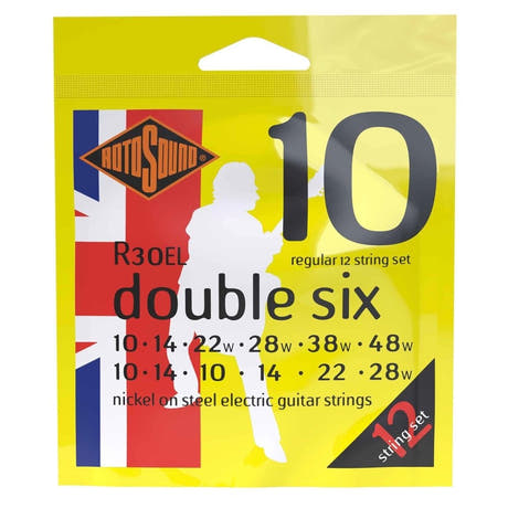 Rotosound Roto Yellows R30EL Double Six pour guitare électrique à 12 cordes 10-48