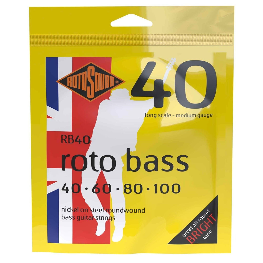 Rotosound Cordes de basse électrique Roto Bass - Set 4 cordes Nickel Medium 40-100 (RB40)
