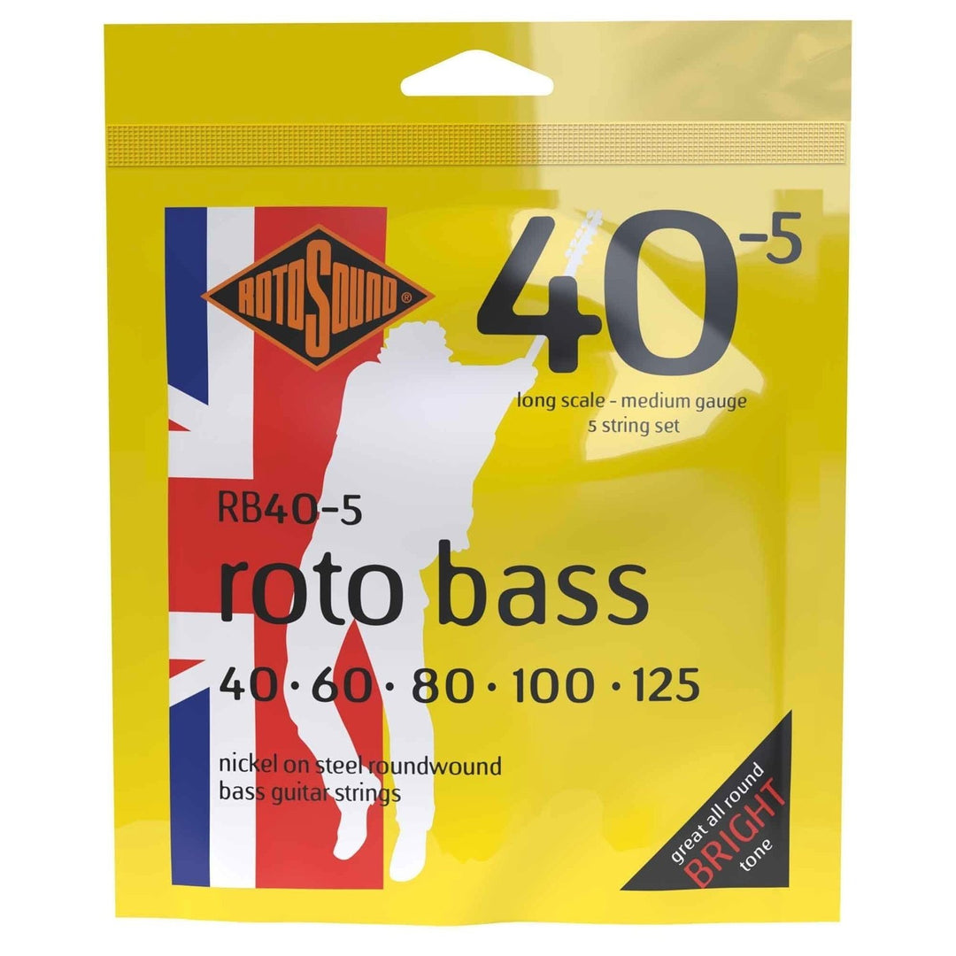 Rotosound Cordes de basse électrique Roto Bass - Set 5 cordes Nickel Standard 40-125 (RB40-5)