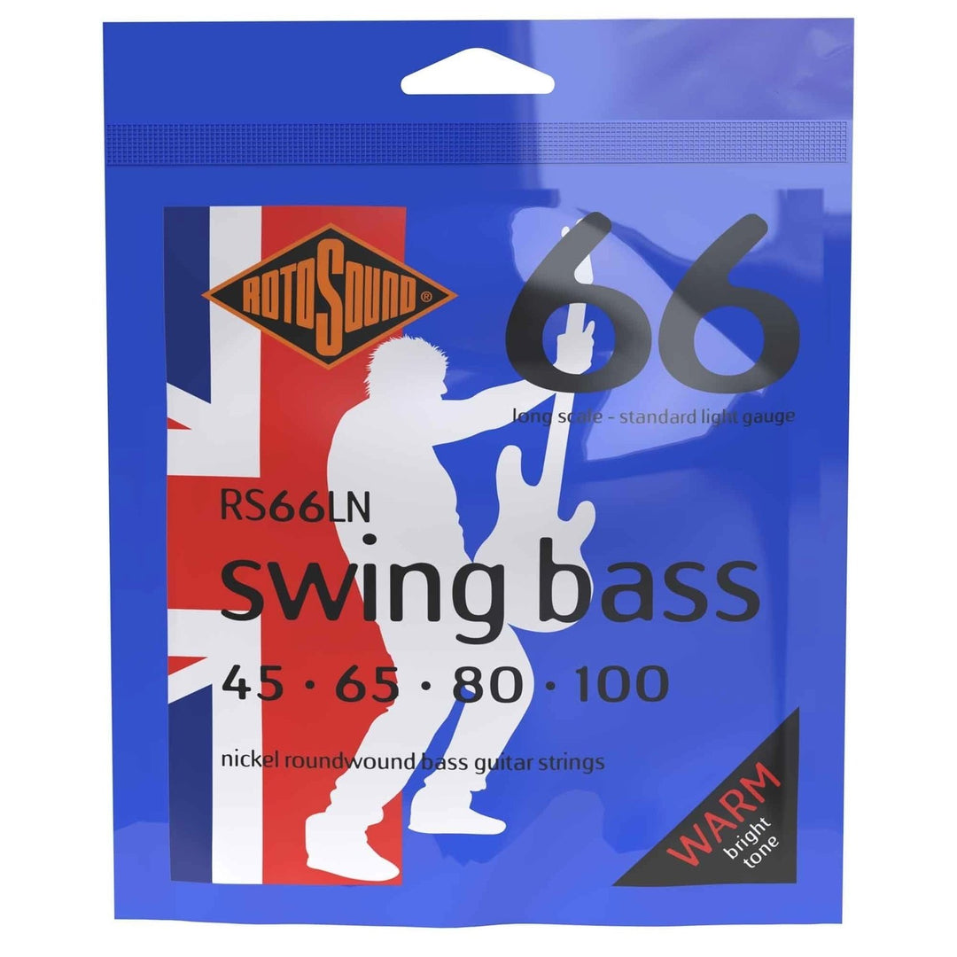 Rotosound Cordes de guitare basse électrique Swing Bass 66 - Jeu 4 cordes Nickel Standard Light 45-100 (RS66LN)