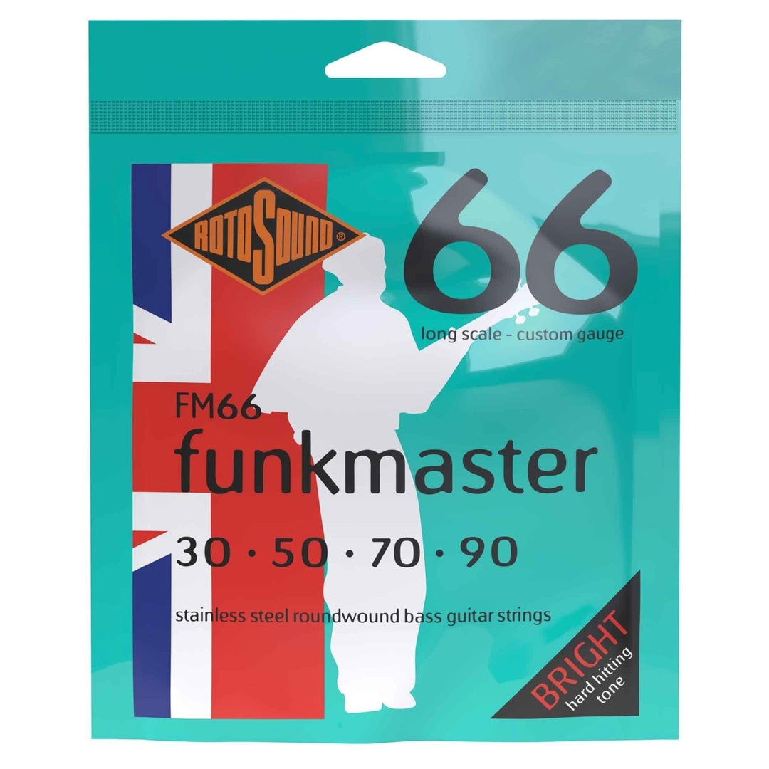Rotosound Cordes de guitare basse électrique Swing Bass 66 - Jeu 4 cordes FUNKMASTER Custom 30-90 (FM66)