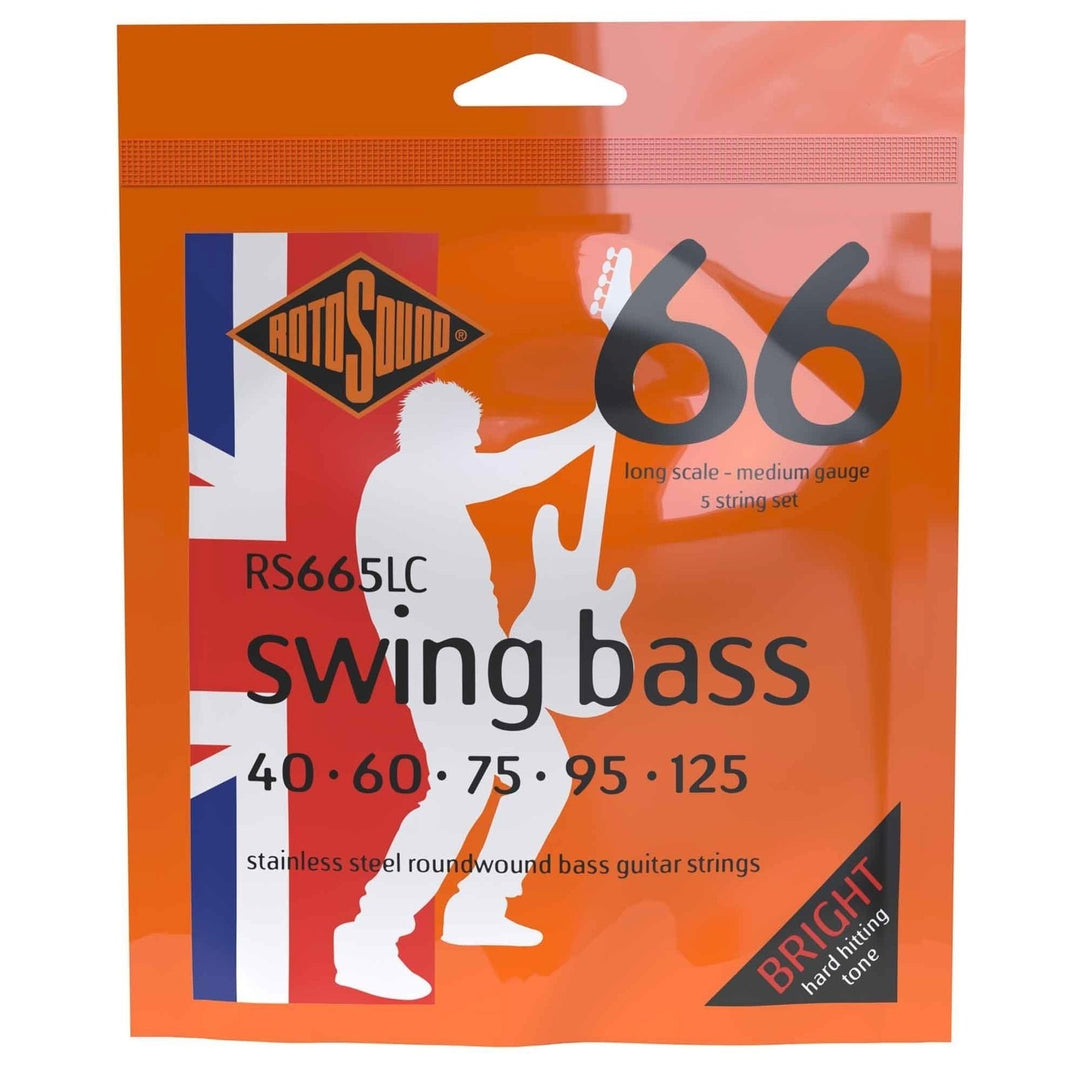 Rotosound Cordes de basse électrique Swing Bass 66 - Set 5 cordes Stainless Steel Medium 40-125 (RS665LC)