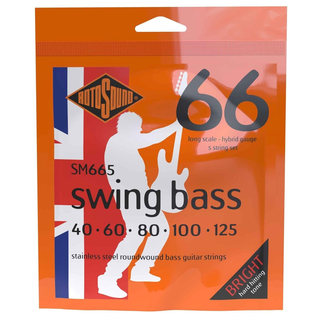 Rotosound Cordes d’E-Bass Swing Bass 66 - Set 5-string Stainless Steel Hybrid 40-125 (SM665)