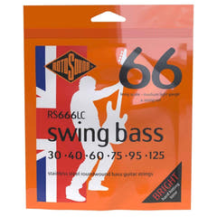 Cordes de guitares pour basse électrique Rotosound Swing Bass 66 - Jeu 6 cordes en acier inoxydable Medium Light 30-125 (RS666LC)