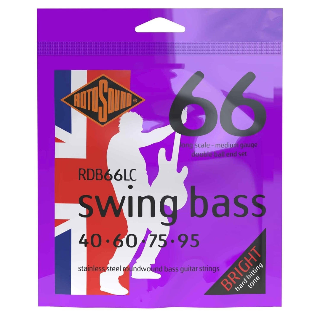 Rotosound cordes de basse électrique Swing Bass 66 Double Ball End - Set 4 cordes Medium 40-95 Double Ball (RDB66LC)