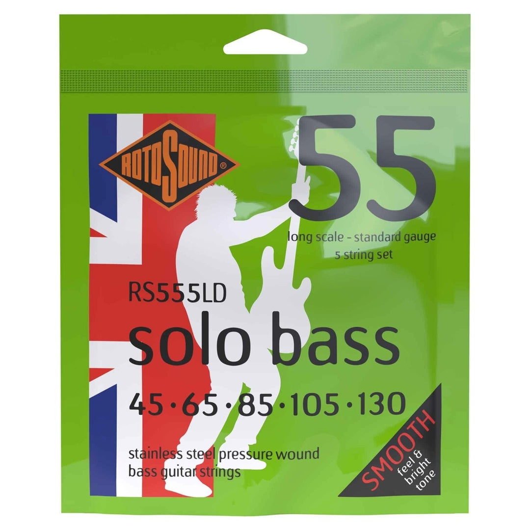 Rotosound Cordes de basse électrique Solo Bass 55 - Set 5 cordes Standard 45-130 (RS555LD)