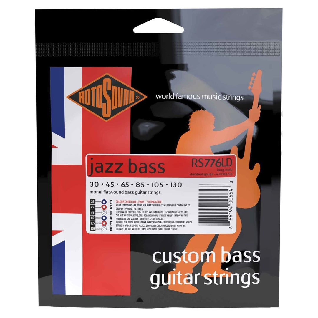 Cordes Rotosound Jazz Bass Jazz Bass 77 - Jeu 6 cordes Flatwound Standard 30-130 (RS776LD)