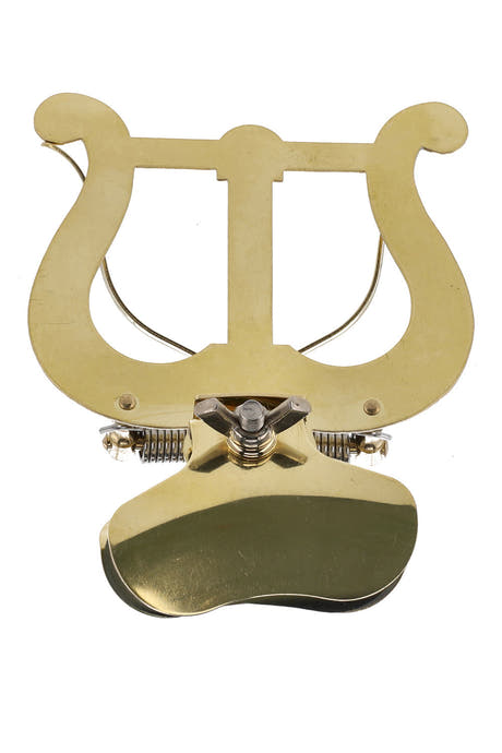Lyre GEWA pour trompette, grande, laiton jaune, pince pour pavillon