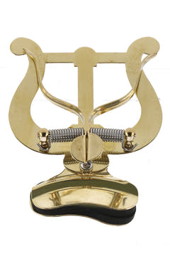 Lyre GEWA pour trompette, grande, laiton jaune, pince pour pavillon