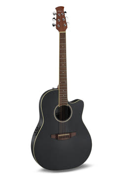 Applause guitare électro-acoustique AB24II CS pan coupé central - Black Satin (AB24-5S)