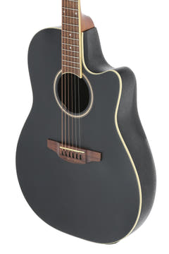 Applause guitare électro-acoustique AB24II CS pan coupé central - Black Satin (AB24-5S)