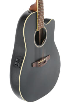 Applause guitare électro-acoustique AB24II CS pan coupé central - Black Satin (AB24-5S)