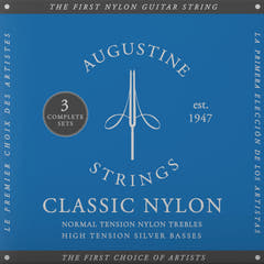 Augustine cordes pour guitare classique Classic Label - 3 x Set Classic Blue (normal/aigu)