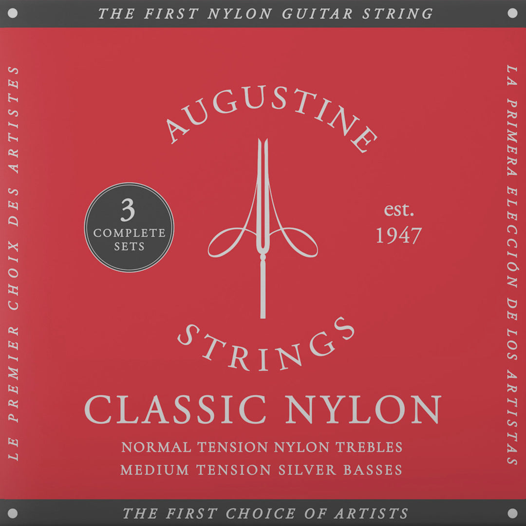 Augustine Strings for classic Guitares Classic Label - 3 x Set Classic Red (normal/medium)