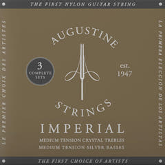Cordes Augustine pour guitare classique Imperial Crystal Nylon medium - 3 x Set Imperial Red (medium/medium)