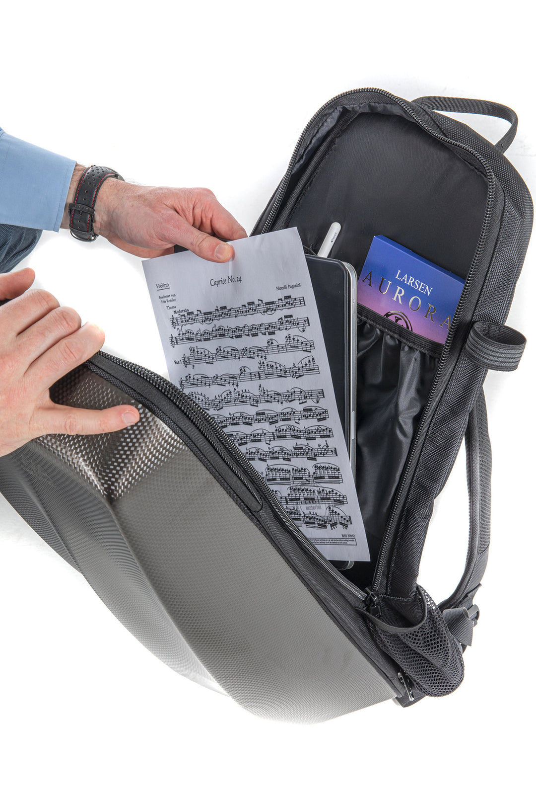 Sac à dos GEWA pour étui de violon Space Bag - Titanium 4/4 - 3/4 (33 x 67 (avec étui d’archet 79 ) x 19 cm)