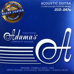 Cordes Adamas pour guitares acoustiques Nuova phosphor bronze coated - Conviennent également aux personnes allergiques (1717NU)