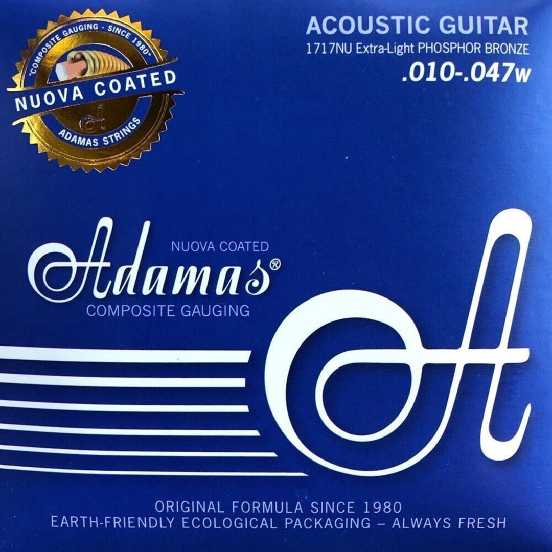 Cordes Adamas pour guitares acoustiques Nuova phosphor bronze coated - Conviennent également aux personnes allergiques (1717NU)