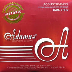Cordes pour basse acoustique Adamas en bronze phosphoreux - Set 4 cordes med-light (5300ML)