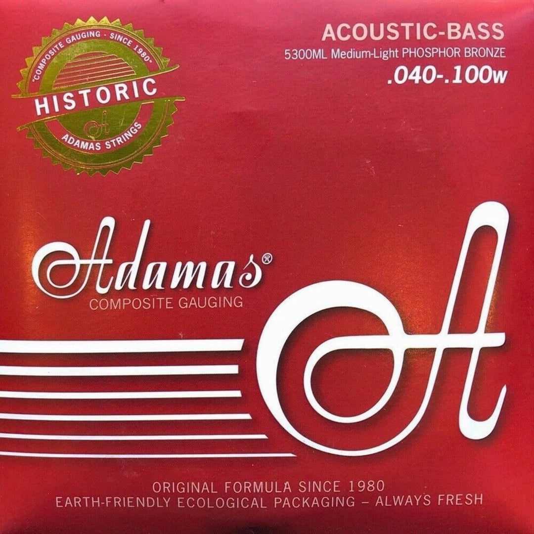 Cordes pour basse acoustique Adamas en bronze phosphoreux - Set 4 cordes med-light (5300ML)