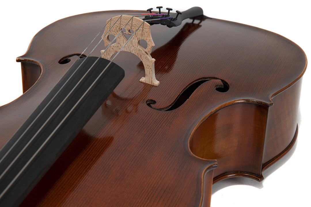GEWA Violoncelle Allegro Antique - 4/4 (Réglé avec cordier Wittner à réglage fin, bag inclus, archet en Massaranduba, cordes Larsen Aurora)