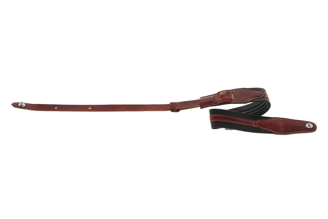GEWA Sangles de Guitares Prestige 65 rembourrées avec Security Locks - croco noir/marron