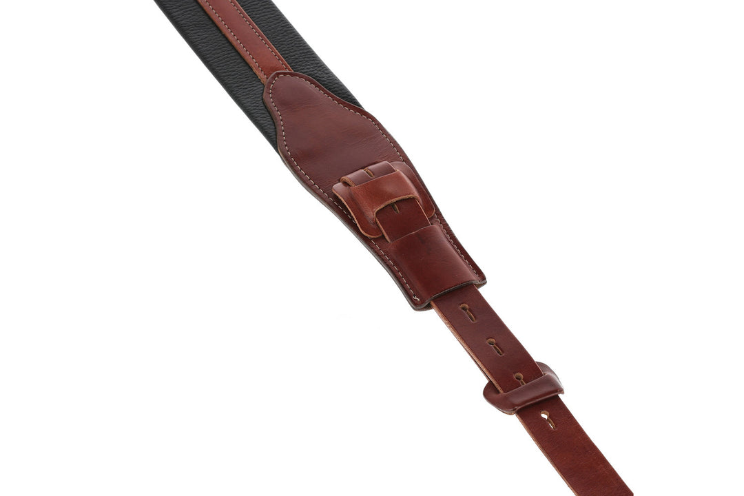 GEWA Sangles de Guitares Prestige 65 rembourrées avec Security Locks - croco noir/marron