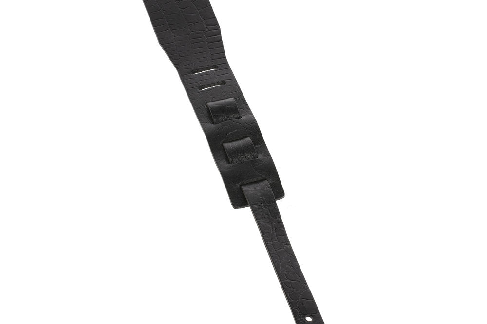GEWA Premium Plain 70 sangle de guitare avec Security Locks, noire, grainée