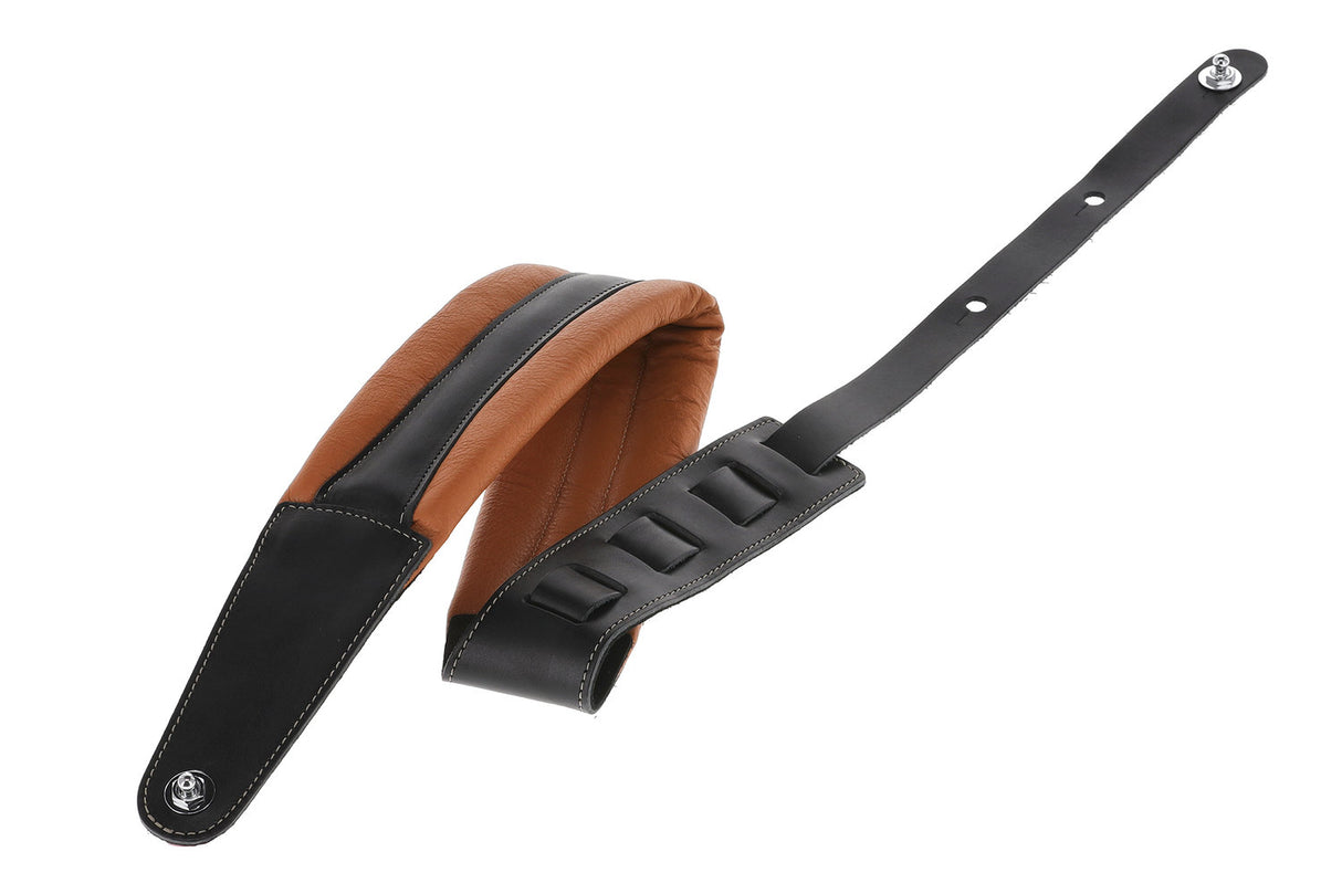 GEWA Guitar Straps Prestige 85 padded Security Locks - dry sand/black