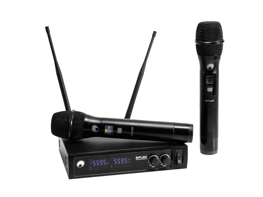 OMNITRONIC UHF E-FLEX 2, Système de microphone sans fil 559-575 MHz
