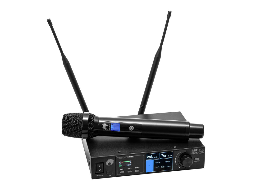 OMNITRONIC UHF-601 système de microphone sans fil 1 canal 520-554 MHz