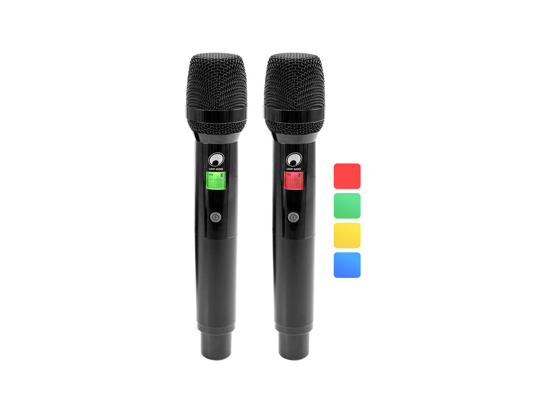OMNITRONIC UHF-602 Système de microphones sans fil à 2 canaux 520-554 MHz