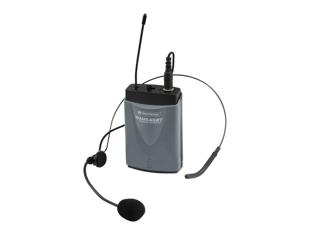 Set OMNITRONIC WAMS-65BT + émetteur Bodypack avec headset + batterie