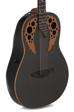 Adamas E-Acoustic Guitares ADAMAS U581T-FM Mid-Depth Non-Cutaway - Black Satin Copper Metal Flake (U581T-FM-G)