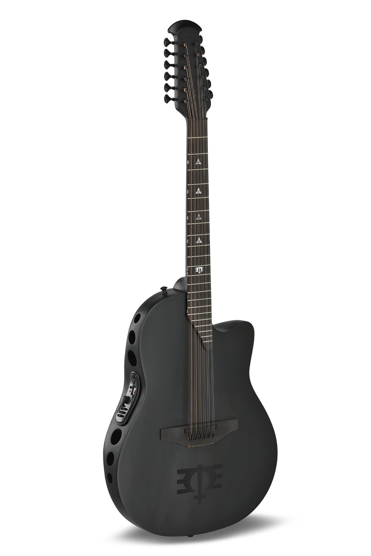 Adamas Guitares électro-acoustique 1598-MEIII, signature Melissa Etheridge, pan coupé central, 12 cordes - Black satiné (1598-MEIII)