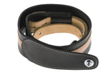 GEWA Guitar Straps Prestige 65 padded Security Locks - black punctured/brown