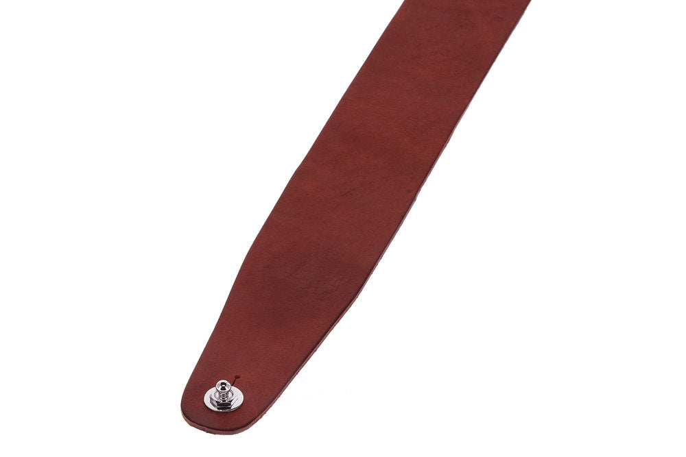 GEWA Premium Plain 70 sangle de guitare avec Security Locks, brun rougeâtre