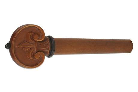 Vis baroques GEWA en buis, violon 4/4, sculptées à la main, bouton et anneau noirs