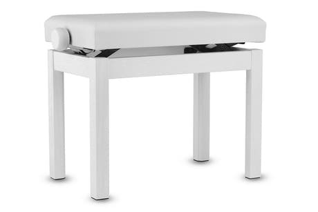 Banquette de piano GEWA Student blanche mate avec mécanisme à ciseaux