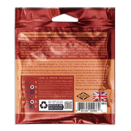 Rotosound Super Bronze SB12 strings pour guitare western 12-54