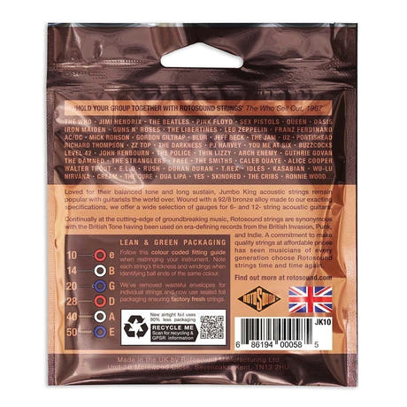Rotosound Jumbo King JK10 cordes de guitare western 10-50