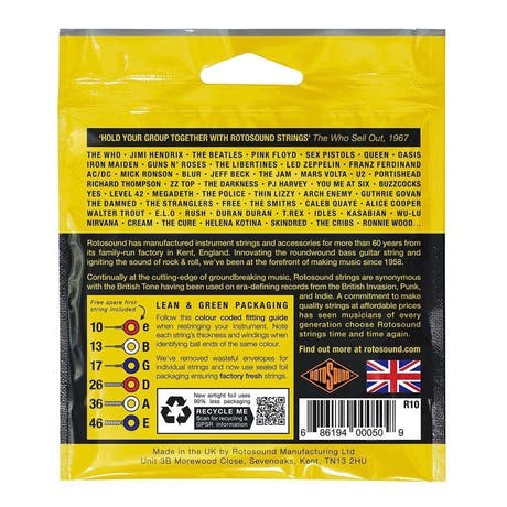Rotosound Roto Yellows cordes de guitare électrique R10 10-46
