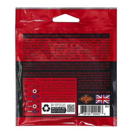 Rotosound Roto Reds R11 cordes de guitare électrique 11-48