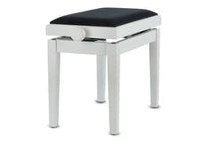 GEWA Banquette de piano Deluxe - Blanc mat (assise noire)